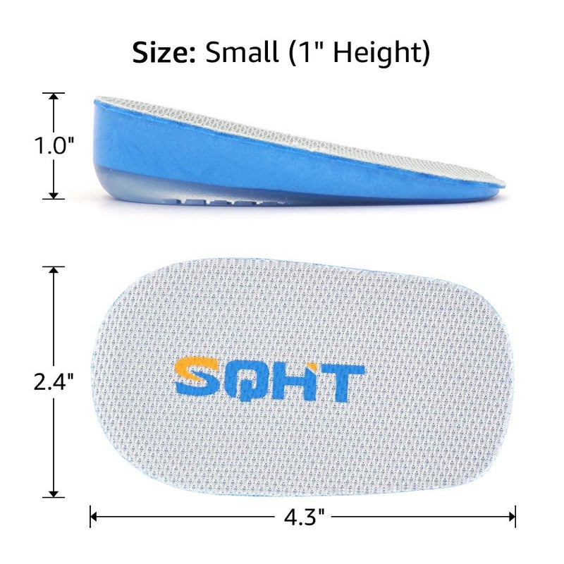 SQHT Heel Lift for Achilles Tendonitis  Heel Pain and Leg Length Discrepancy  Shoe Inserts for Men and Women (Blue&Beige  Small (1"" Height)) - Image 5
